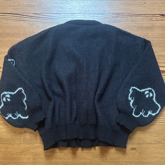 Shein black ghost Halloween chunky knit cardigan sweater‎ SIZE 1XL - Picture 4 of 4
